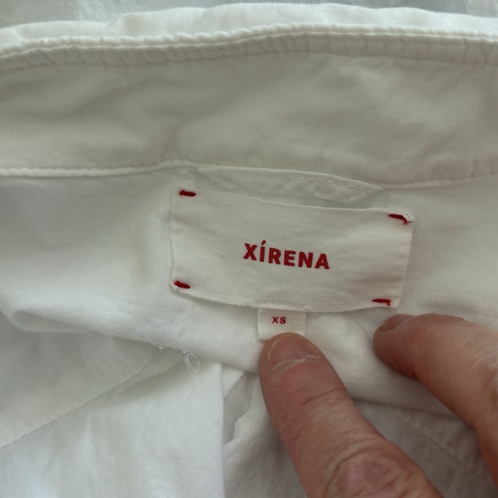 Xirena Beau Cotton Poplin Shirt Womens XS White Oversized Boyfriend Classic - Picture 11 of 14